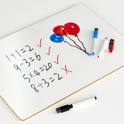 Nicpro 12 x 16 inches Lapboard Small Dry Erase Lap Board Double Sided with 3 Water-Based Pens Learning Mini Whiteboard Portable for Kid Student and Classroom Use