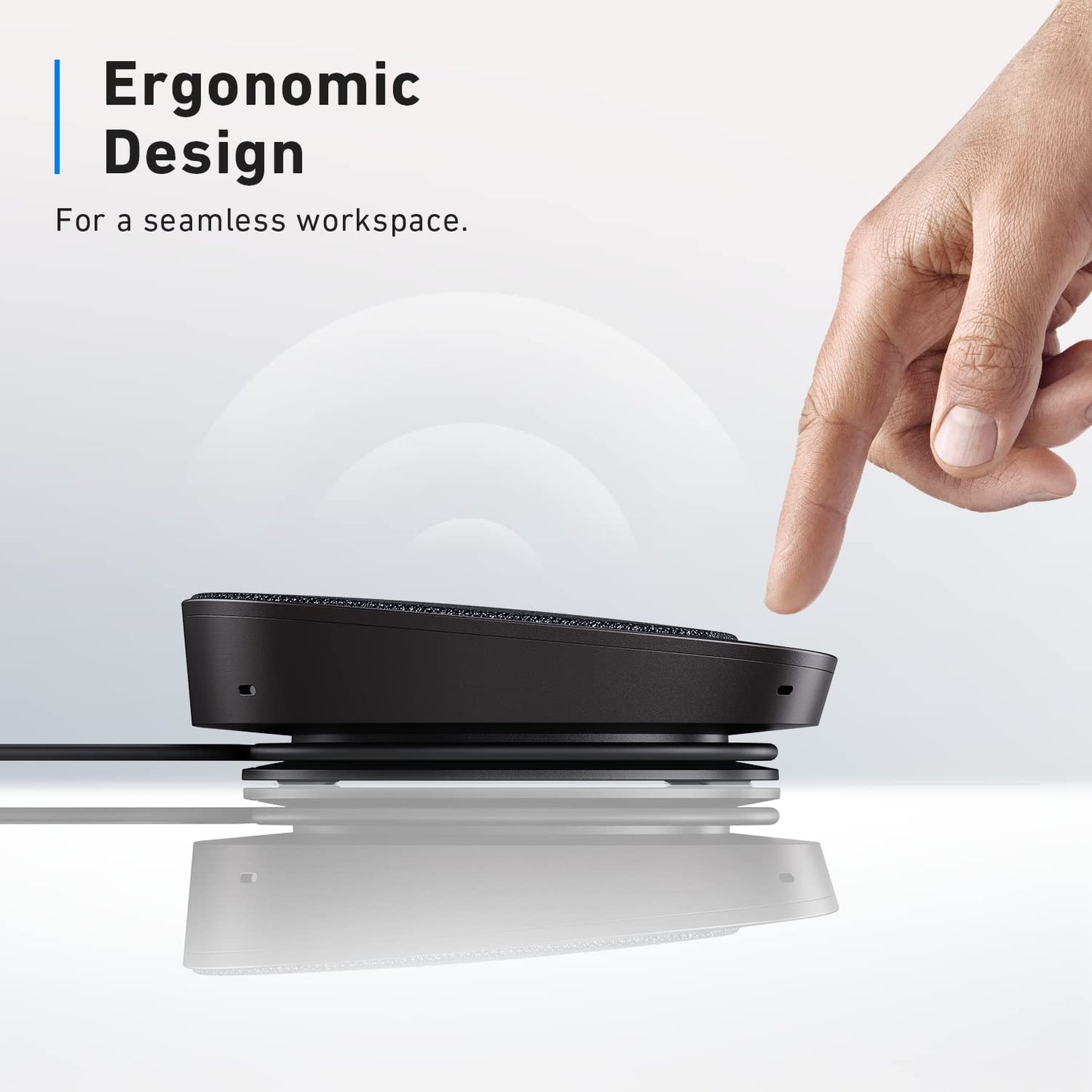Anker PowerConf S330 USB Speakerphone, Conference Microphone for Home Office, Smart Voice Enhancement, Plug and Play, 360° Voice Coverage, Powerful Sound, Desktop PC Speaker, Online Meetings