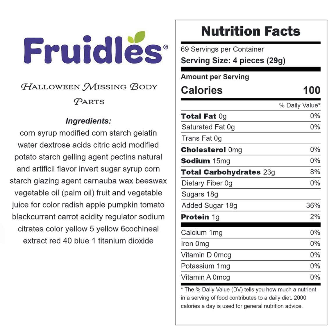 Fruidles Halloween Missing Body Parts Gummies, Fun And Festive Holiday Snacking (4.4 Pounds (Bulk))