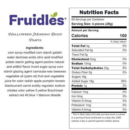 Fruidles Halloween Missing Body Parts Gummies, Fun And Festive Holiday Snacking (4.4 Pounds (Bulk))