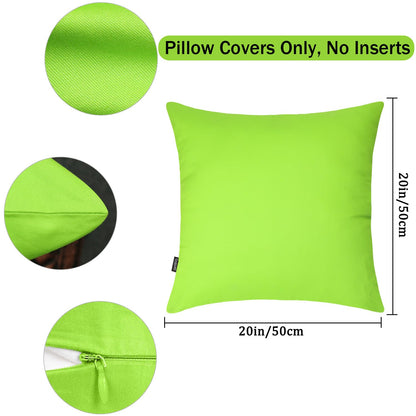 Coddsmz 6 Pack Decorative 100% Cotton Pillow Covers Square Cushion Cover Solid DIY Throw Pillowcase for Home Bed Sofa Halloween Christmas,Light Green,6 Pack-20" x 20"/50x50cm