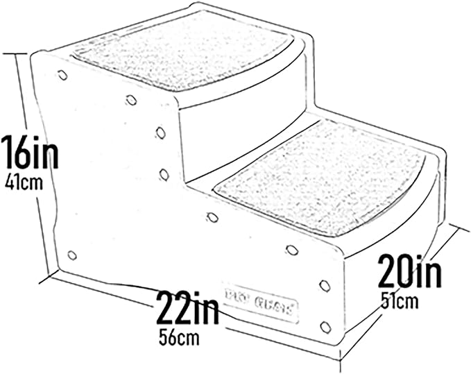 Pet Gear Easy Step II Extra Wide Pet Stairs, Toffee | 2 Step, For Cats/Dogs up to 200 pounds, Removable/Washable Carpet, Easy Assembly, No Tools Required