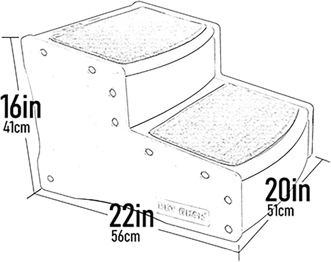 Pet Gear Easy Step II Extra Wide Pet Stairs, Sand Dune | 2 Step, For Cats/Dogs up to 200 pounds, Removable/Washable Carpet, Easy Assembly, No Tools Required