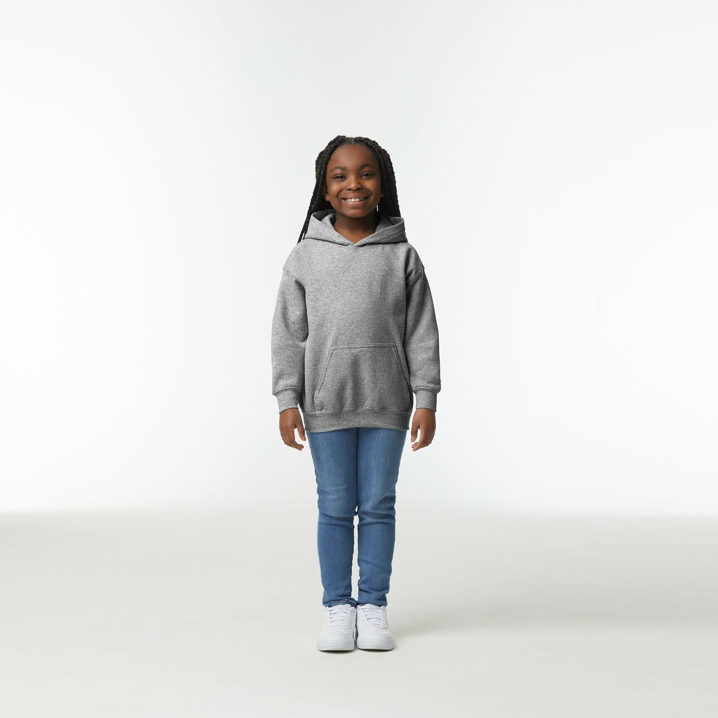 Gildan Youth Hoodie Sweatshirt, Style G18500B, Sport Grey, Large