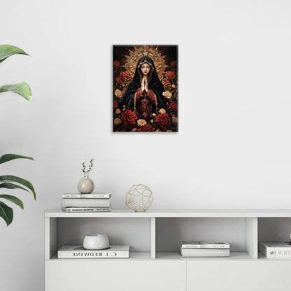 Virgin Mary Wall Art, Virgen De Guadalupe Pictures Wall Decor Our Lady Canvas Prints Framed Artwork Paintings Poster Home Office Decorations For Bedroom Living Room Kitchen Dinning Room 12l X 16w