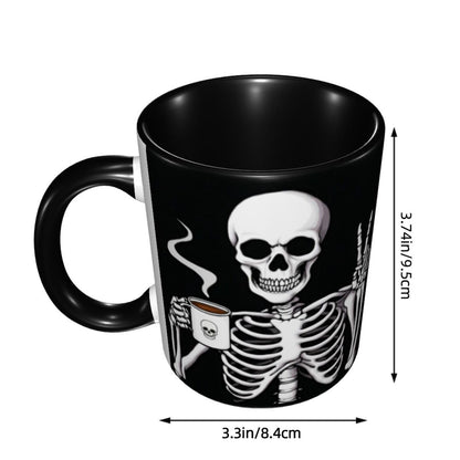 Yamegoun Skull Coffee Mug 11oz Ceramic Tea Cup Kitchen Decor Microwave Safe for Office and Home Novelty Christmas Gifts for Men Women