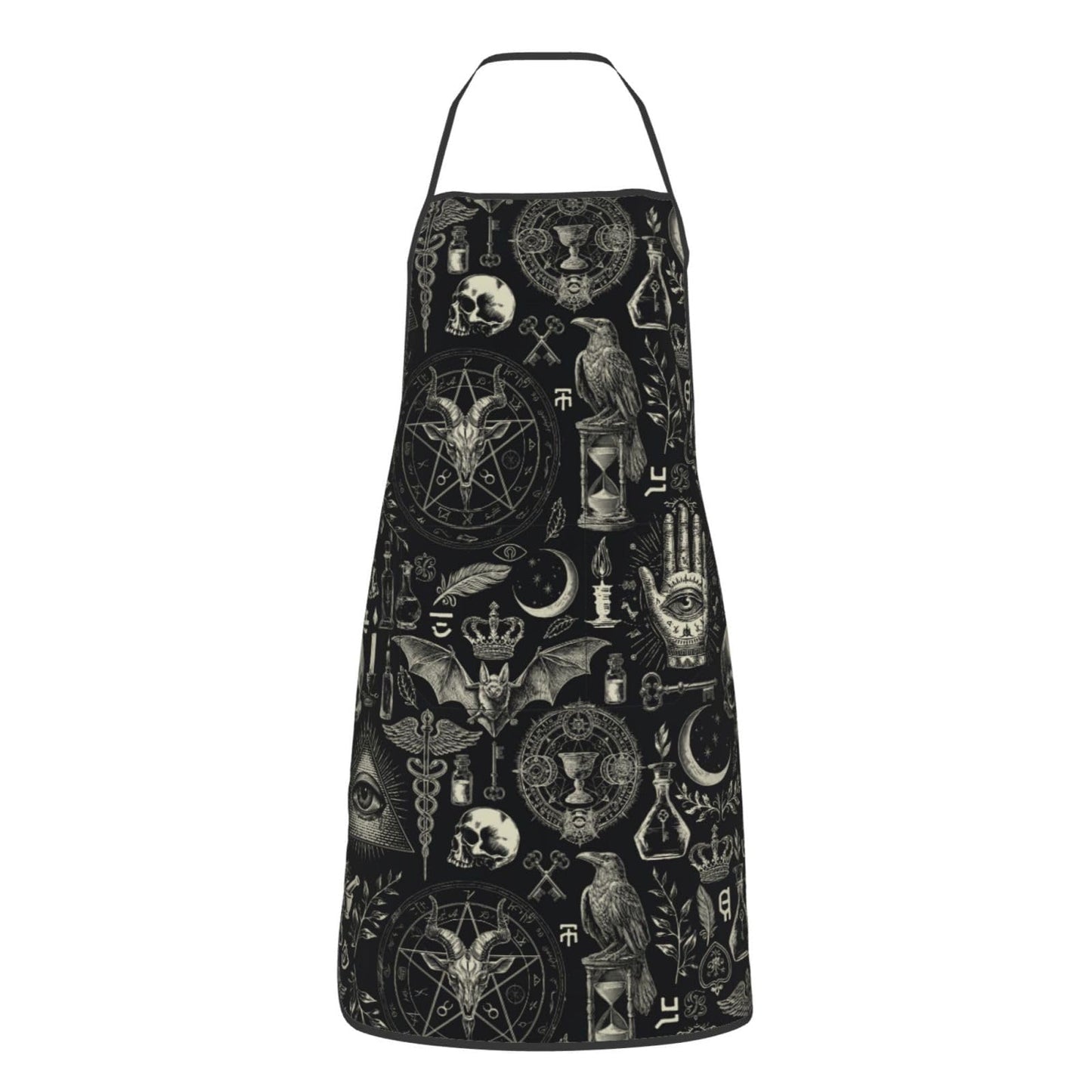 Worltoldb Gothic Apron for Women Men with Pockets Waterproof Kitchen Chef Apron for Cooking,BBQ Baking,Gardening,Crafting