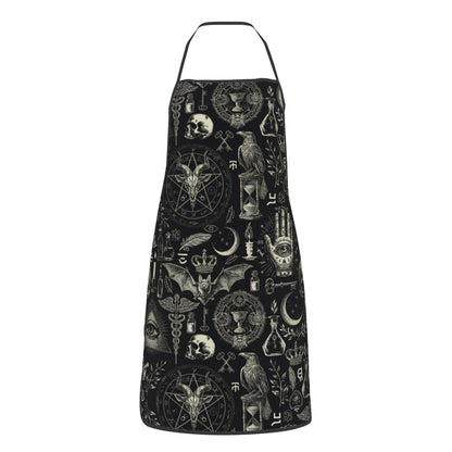 Worltoldb Gothic Apron for Women Men with Pockets Waterproof Kitchen Chef Apron for Cooking,BBQ Baking,Gardening,Crafting