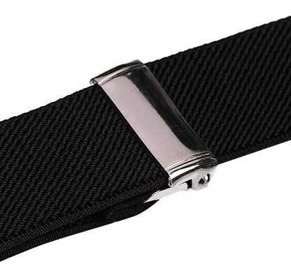 JRHEJTFZ Kids Suspenders and Bow Tie Set for Boys Adjustable with 3 Strong Metal Clips Black 30"