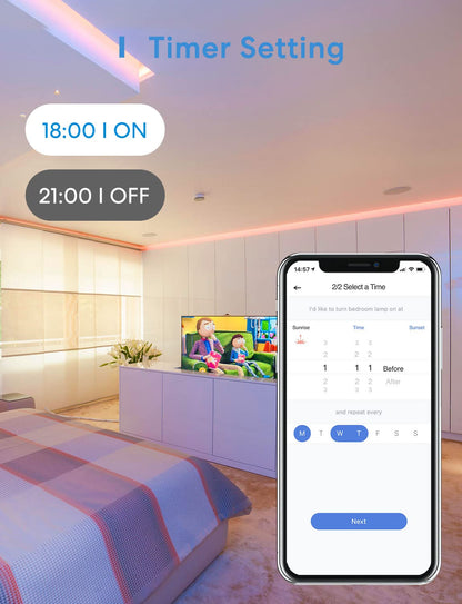 Smart LED Strip Lights Works with Apple HomeKit, 32.8ft WiFi RGB Strip, Compatible with Siri, Alexa&Google and SmartThings, App Control, Color Changing Led Strips for Home, Bedroom, Kitchen, TV, Party