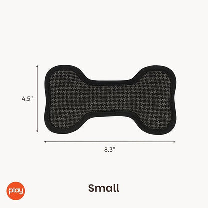 P.L.A.Y. Stuffed Dog Toys, ECO Bones - Extra Durable Squeaker Chew Toy, Great for Teething Puppies & Small, Medium, Large Dog Breeds - Machine Washable, Recycled Materials (Grey Houndstooth, Small)