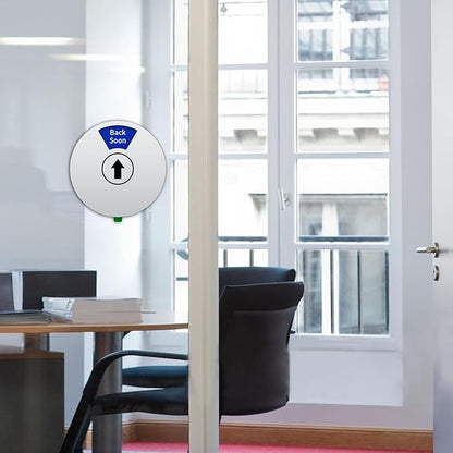 Office Door Sign- Do Not Disturb/Out of Office/Please Knock/In a Meeting/Working Remotely/Back Soon, Rotating Privacy Door Sign Conference, 6 Inch, Silver