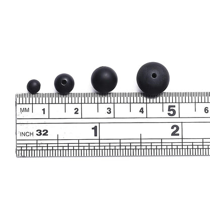 BEADIA Matte Black Onyx Natural Stone Round Loose Semi Gemstone Beads for Jewelry Making 4MM 89PCS