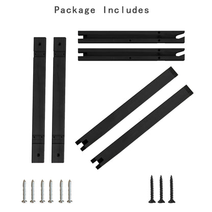 PRIADE Wall Mounted Wood Bracket for Hanging Sconce Pendant Lamp Kits, Planters, Lanterns, Wind Chimes, 12 Inch Floating Shelves Bracket, Set of 2 (Black)