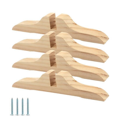 LIFTATAPA 4pcs Folding Room Divider Stand, Room Dividers Screen Holder Feet Partition, Wooden Room Divider Stand with Screws, Folding Privacy Screen Holder for Hotel Home Office