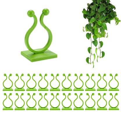 Plant Climbing Wall Fixture Clips, Plant Fixer Invisible Wall Vines Fixing Clips, Self Adhesive Vine Traction, Green Plant Fixer with Self-Adhesive Hook for Indoor Outdoor (20 Pcs)