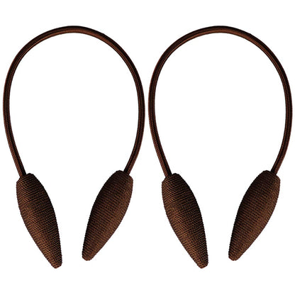 NYDECOR Curtain Tiebacks Drapery Holdbacks Decorative Rope Tiebacks Drape Holder Clips for Blackout Sheer Curtain, 2 Pack Coffee