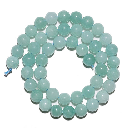 10mm Natural Cyan Angelite Gemstone Beads Polished Round Smooth Stone Beads for Bracelets Jewelry Making 15inch Loose Beads