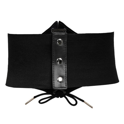GRACE KARIN Faux Leather Steampunk Sexy Underbust Waist Belt Corset(XL,Black)