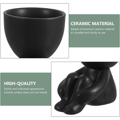 KESYOO Creative Ceramic Succulent Plant Pot with Modern Design Flower Holder Container for Indoor Outdoor Garden Gift for Plant Lovers and Succulent Enthusiasts
