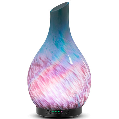 MAXWINER Essential Oil Diffusers Ultrasonic 3D Glass Aromatherapy Diffuser, Auto Shut-Off, Timer Setting, 7 Colors LED Lights Changing for Home, Office, Spa 120ml