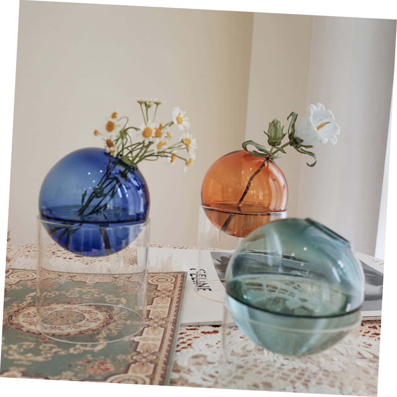 LIFKICH Hydroponic Glass Plant Terrarium Creative Flower Vase Home Decor Centerpiece Vase for Flowers