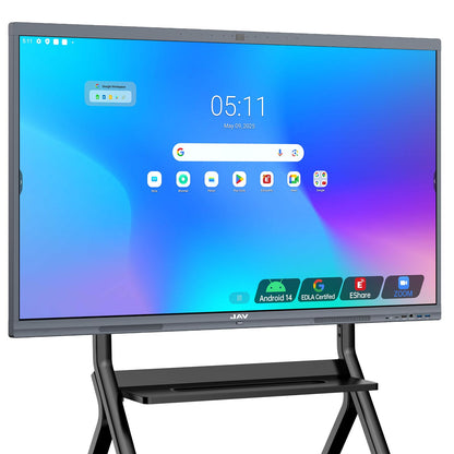 JAV Smart Board 4K UHD Interactive Whiteboard with EDLA Certification Built-in Android OS for Classroom Office Home Digital Display 8+128 GB for Hybrid Work (75 Inch)