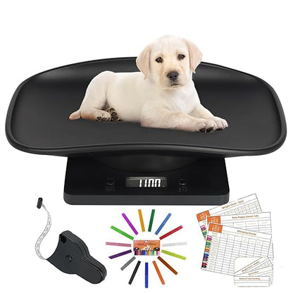 Puppy Scale for Weighing, Mini Dog Cat Scale, Portable Pet Scale for Newborn Small Animals, Baby Puppies Kittens Weight Scale, Multifunctional Digital Scale with Collars Cards Tape