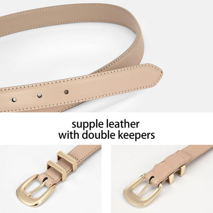 YooAi Womens Belt Fashion Leather Wais Belt for Jeans Pants Dresses with Gold Buckle Khaki 100 S