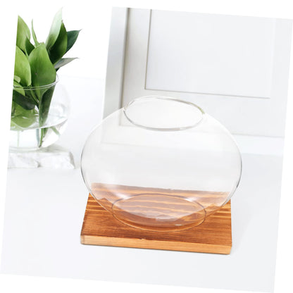 VALICLUD Hydroponic Plant Vase with Retro Base Tabletop Glass Terrarium for Home and Office Decor Chic DIY Decorative Container for Greenery and Floral Arrangements