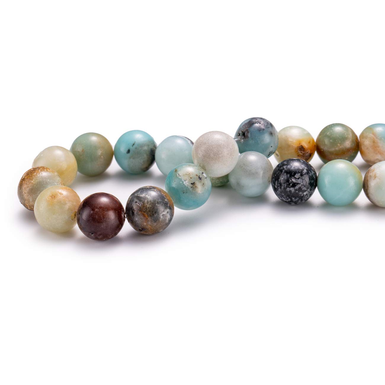 BEADIA Natural Amazonite Jade Stone Round Loose Semi Gemstone Beads for Jewelry Making 10MM 38PCS