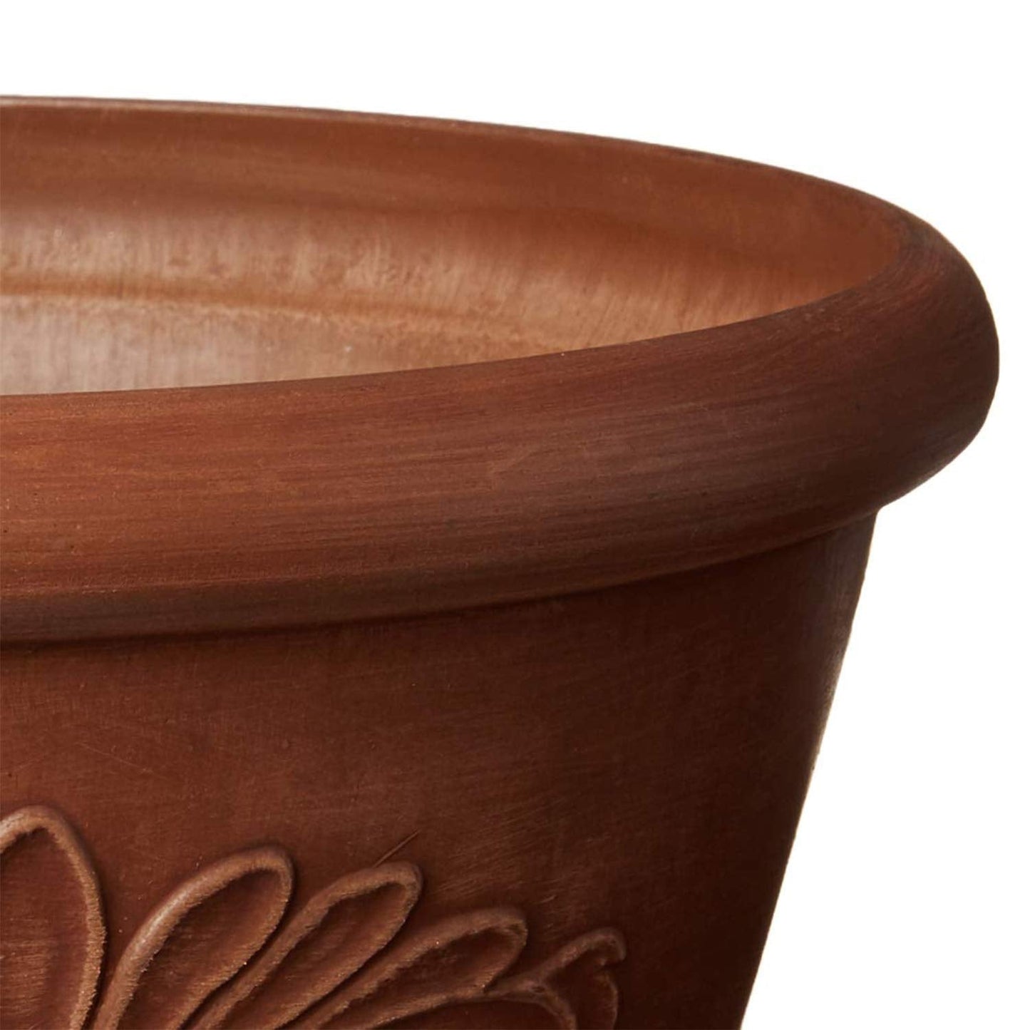 PSW Pot Collection TA30TC 12-inch Plastic/Stone/Wood Composite Bulb Pan Planter – No Drainage Hole (Drillable), Shallow Indoor/Outer Pot for Succulents, Bonsai, Fairy Gardens, Herbs, Terra Cotta Color