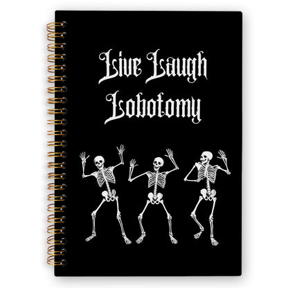 dvhdajed Funny Halloween Gothic Spiral Notebook, Witchy Goth Skeleton Journaling Notebooks, Halloween Skull Spiral Journal for Women, Gothic Skull Office School Supplies Gifts, 5.5x8.3In