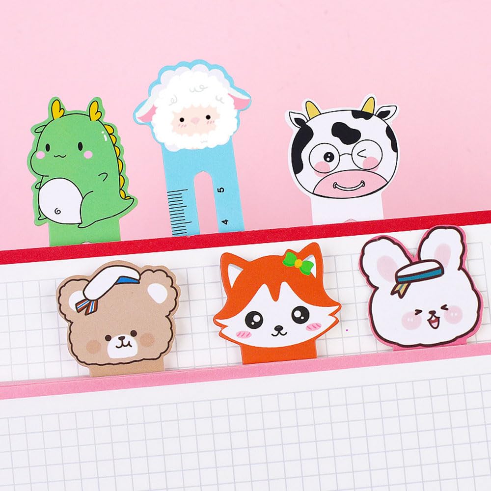 400 Pieces Cute Animal Bookmarks with 10 Different Kawaii Animal Patterns Reading Ruler Style Bookmarks Bulk Page Markers for Women Students Book Lovers Gift School Home Office Supplies