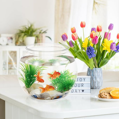 VOSAREA Mini Plastic Fish Bowl 3 Gallon Decorative Small Bubble Bowl, Unbreakable Aquarium Fish Tank for Party Centerpiece Decorations