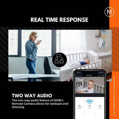 MOBI Connect Emergency Alert System Bundle, Smart Wireless Caregiver Support Monitoring System Pair with Multi-Purpose Monitor