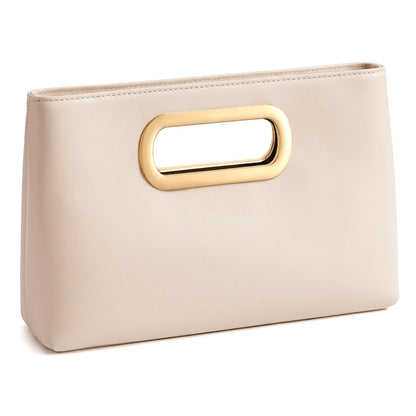 XquiziFit Clutch Purse for Women Evening Clutch Handbag for Wedding Party Formal Evening Bag with Detachable Chain Nude Clutch PU Leather