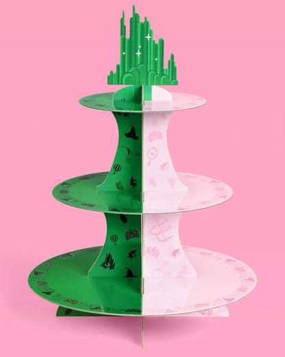 xo, Fetti Pink + Green Witch Cupcake Tower, 3 Tiers | Birthday Display Decorations, Kids Wizard Decor, Girls Cake Stand, Bachelorette Party Dessert Table