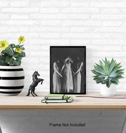 Witch Decor - Wicca Wall Decor - Pagan Gifts - Paganism - Witches Coven - Witchcraft Wiccan Supplies - Gothic Wall Art Poster - Scary Creepy Goth Room Picture - Satanic Black Magic