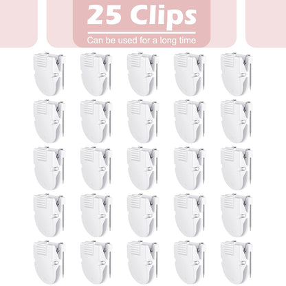 Feifeiya 25 Pcs Cubicle Clips Fabric Panel Cubicle Accessories Fabric Partition Panel Wall Clip Office Photos Wall for Notes Memos Standard Size, 40-Sheet Capacity (White)