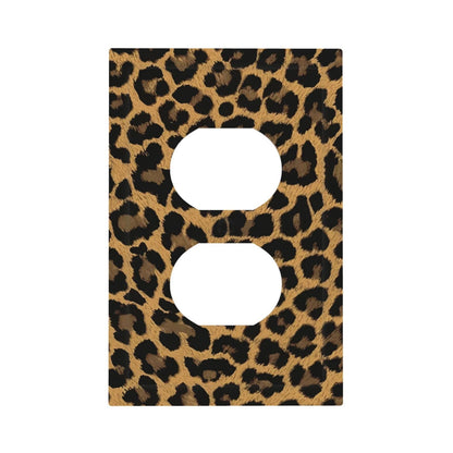 Annisrak Animal leopard print psychedelic Outlet Covers 1 Gang Duplex Light Switch Cover Electrical Receptacle Faceplate Wall Plate Decorative Switch Plates for Bedroom Bathroom Decor