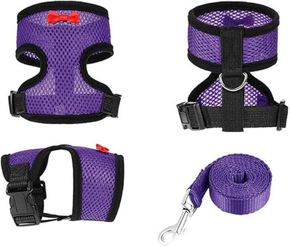 Chicken Harness and Leash Set Adjustable Mesh Breathable Duck Training Harness Pets Leashs for Goose Hen Rooster Parrots Dog Kitten, Pink S
