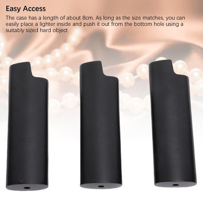 AYNEFY 3PCS Metal Lighter Case – Zinc Alloy Protective Sleeve for Lighters, Travel-Friendly Lighter Holder for Bar, Party & Gifts, Stylish Black Lighter Accessory (Pack of 3)