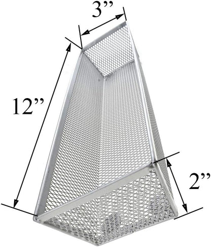 HAHIYO Stackable Mesh Tray Cup 12 x 3 x 2 inches Sturdy Container for Desk Drawer Organizer Collection for Home Office School kitchen Soft Foam Feet No Sharp Edges 2 Pack Silver