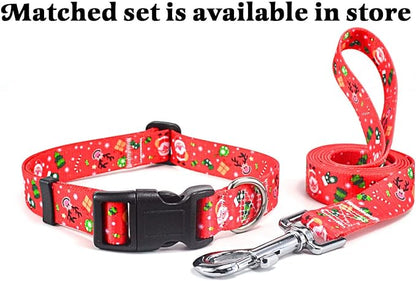 Mihqy Christmas Dog Collar - Premium Adjustable Dog Collar for Small Medium Large Dogs (Christmas,L)