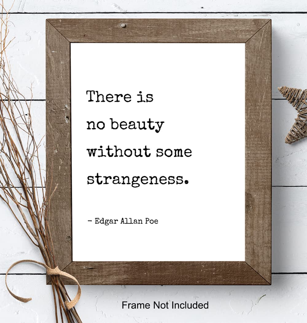 Edgar Allan Poe Wall Art LARGE 11x14 - Goth Room Decor Poster Sign - Bedroom Office Living room decoration - Unique Gift - Funny Sayings for Wall Decor - Inspirational Quotes Home print UNFRAMED