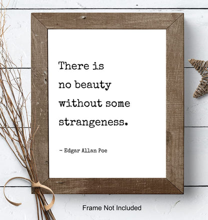 Edgar Allan Poe Wall Art LARGE 11x14 - Goth Room Decor Poster Sign - Bedroom Office Living room decoration - Unique Gift - Funny Sayings for Wall Decor - Inspirational Quotes Home print UNFRAMED