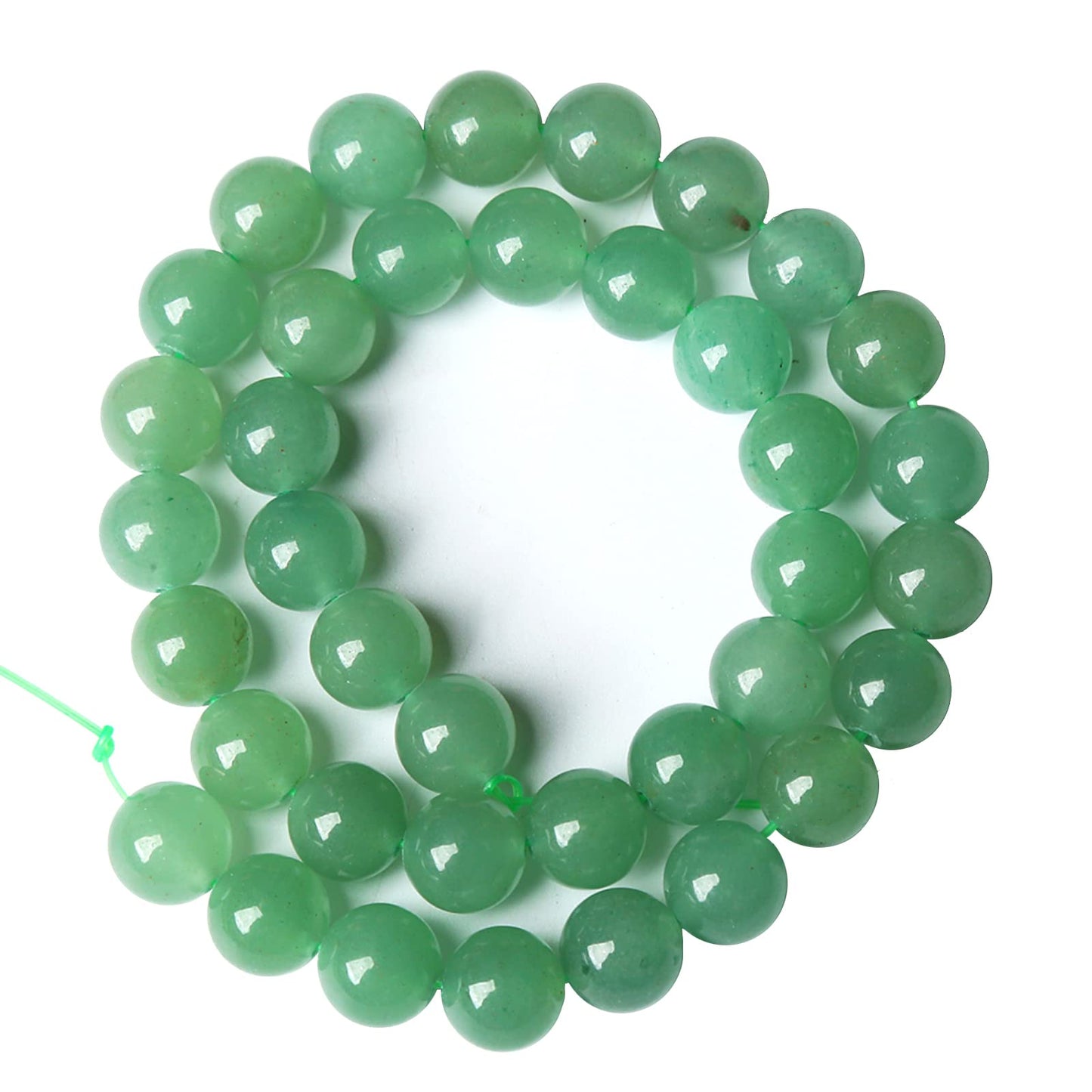 8MM 46PCS Natural Stone Green Aventurine Gemstone Loose Beads for Jewelry Making DIY Bracelet 1 Strand