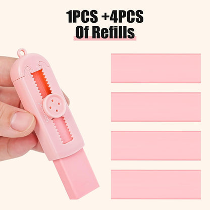 Pencil Erasers,Retractable Erasers for Pencils - 4+1 Pack Rubber Erasers (Pink)