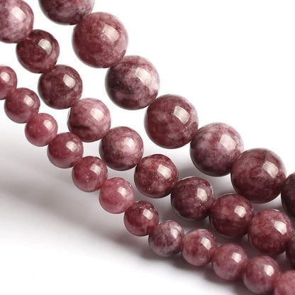 Yochus 60pcs Lepidolite Stone Beads，6mm Healing Power Natural Stone Round Loose Beads for Jewelry Making Earring Necklace DIY Crafts
